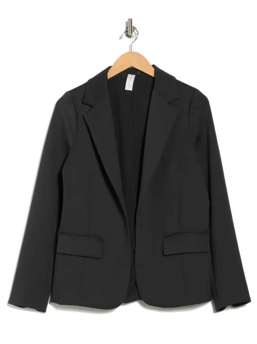 Women's Black Open-Front Blazer Jacket